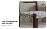 Wabi-Sabi Design Wood Frame Woven Chair Japanese aesthetic Dining Room Seating Vintage Look Home Furnishing Breathable spinerest for Restaurant Owners, Interior Designers, Homeowners, Kitchen, Study, Bedroom, Balcony