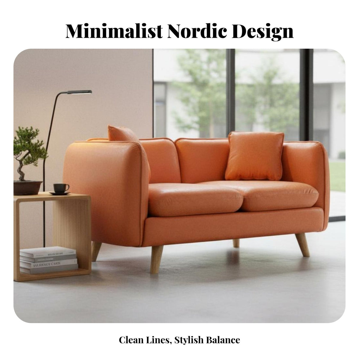 Small Space space-saving Wood Frame Leather Settee Minimalist Design centuryera and design Settee Modern visual and design Sofa Easy Assembly for Apartment Dwellers, homeowners, Office Managers, Study, Lounge Area, Bedroom
