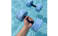 4 Pieces Easy-Grip Water Dumbbells with Marbled Pattern Lightweight Aquatic Exercise Dumbbells High-Density Aquatic Exercise Weights Quick-Drying for Fitness Enthusiasts, Swimmers, Swim Practice