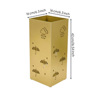 Decorative Metal Umbrella Stand Rectangular Umbrella Stand with Cut-Outs Perforated Organizer Open-Top for Hallway, Foyer, Office, Apartment