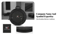 Front Pocket 22-Inch Cymbal Bag Zippered Padded Cymbal Bag Black