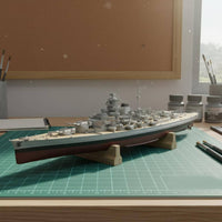 1:700 Naval Vessel Model Click-Together Design Warship Assembly Kit Includes Display Stand Assembly Kit for Collectors, Beginners, Decoration