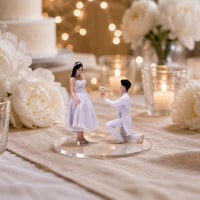 3D Printed Bride and Groom Figurines Colored Micro Scenery Figures Painted Wedding Figurine Mini Scale