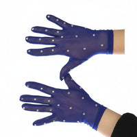 Breathable Rhinestone Figure Skating Gloves Transparent Performance Gloves for Children, Women, Competition, Dance