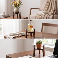 Jar Stand Rustic Wooden Stand Round Furniture for Dining Table
