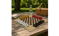 Sculpted Knight Heads Four-Player Chess Set Glossy 4 Player Chess Set Rounded Corners Strategy Game