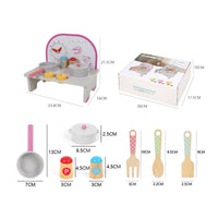Wooden Culinary Playset Set Educational Pretend Cooking Playset Birthday Gift Toy Stovetop for Kids, Preschoolers