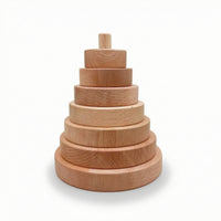 Wooden Stacking Toy Educational Block Set with Pegs Developmental for Daycare