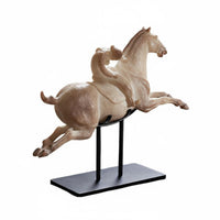 Leaping Horse Sculpture Detailed Sculpting Horse Statue on Stand Modern Interior Decor