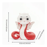 Snake Figurine Cute Ceramic Snake Shiny Sculpture for Shelf