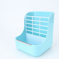 Small Animal Hay Feeder, 2-in-1 Hay Feeder, Spring-Loaded Hay Rack and Food Bowl for Chinchilla, Anti-Waste Design, 13x13x15.9cm
