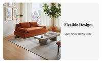 Straight-Line plush fabric Couch Minimalist Design Sofa Modern look Living Room Seating for Homeowners, Book Lovers, perusing corner, Reception Area, Bedroom