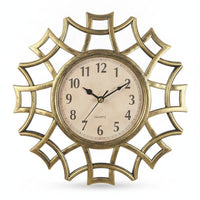 Openwork Radiating Wall Clock Antique Finish Round Wall Clock Textured Home Decor Decorative