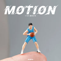 1/64 Basketball Boy Athlete Figure Model, Miniature Colored Figure for Architectural Sand Table Decoration
