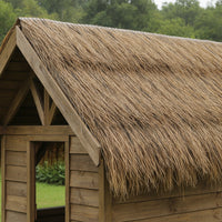 Realistic Straw Thatch Panel Dense Synthetic Thatch Roofing Flexible Roofing Panel Resistant for Decorators, Builders, Eaves, Outdoor, Guesthouses, Scenic Areas