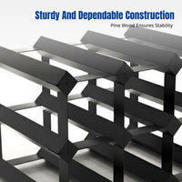 Pine Wood Wine Rack, Black Lattice Storage, Modern Minimalist Organizer, Creative Display Stand
