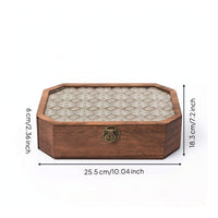 Wooden Box with Glass Lid Hinged Desktop Organizer with Glass Lid Dust-Proof