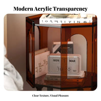 Minimalist design Clear C-Table Transparent Look Side Cabinet Modern Aesthetic Household Furniture Easy to Clean for Apartment Dwellers, Interior Decorators, Bedroom, Living Room, Small Spaces, Balcony
