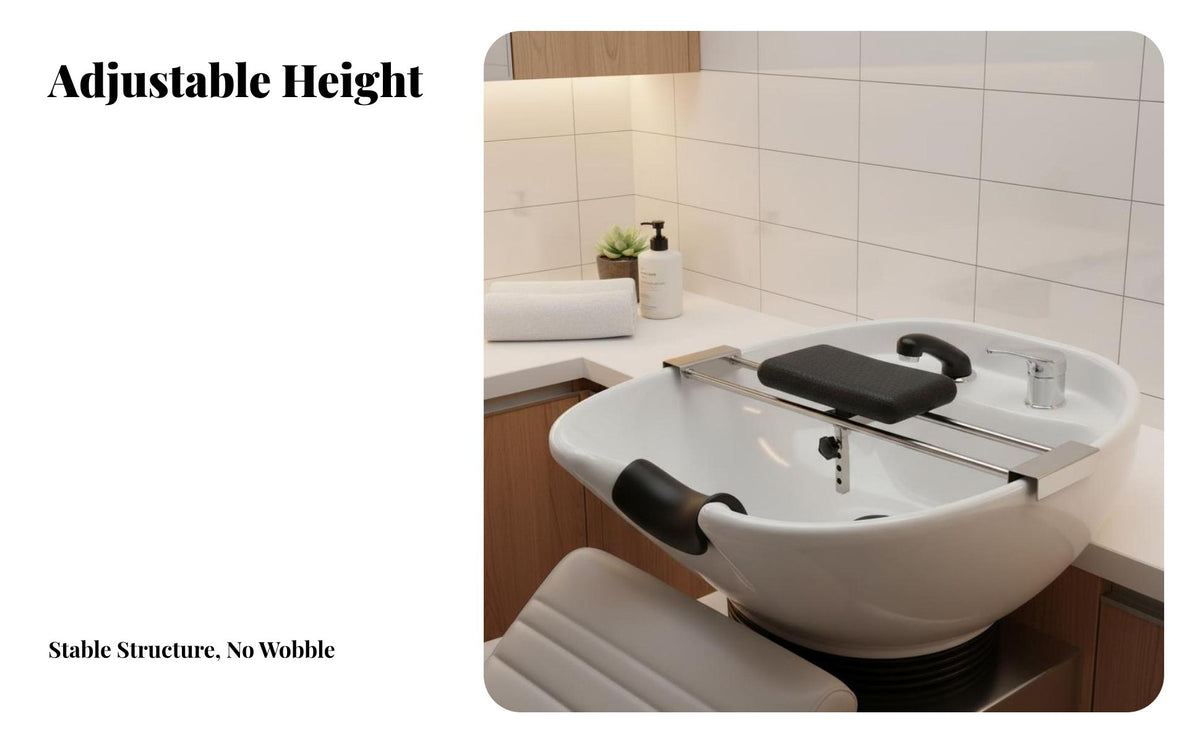 Thai Design Shampoo Headrest Non-Slip Design Stainless Steel Shampoo Bed Pillow Rack Stable and Secure Salon Sink Neck Support Pillow for Barbers, Spa