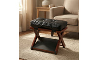 Foldable Folding Footstool with Cushion Tufted Under-Desk Footrest Non-Slip Foot Stool Long-Lasting for Office Workers