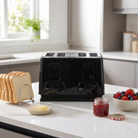 Compact Two-Slot Toaster Glossy Countertop Toaster Space-Saving Appliance Modern for Kitchen