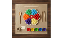 Hands-On Training Color Sorting Toy Set Eco-Friendly Materials Fluffy Ball Sorting Game Fine Movement Skills Toy for Preschoolers