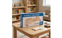 Tabletop Number Flip Tile Game Natural Wood Wooden Game with Sand Timer Screenscreen-Independent Toy Easy for Children, Preschoolers, Toddlers, Classroom, Homeschool, Playroom