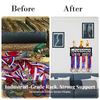 Medal Hanger Large Capacity Medal Rack Wall Mounted Award Hanger for Athletes, Runners, Office