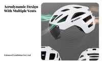 Lightweight Gender-Neutral Mountain Bike Helmet Adjustable Fit Bike Helmet with Attachable Visor Shock Absorbing for Women, Adults