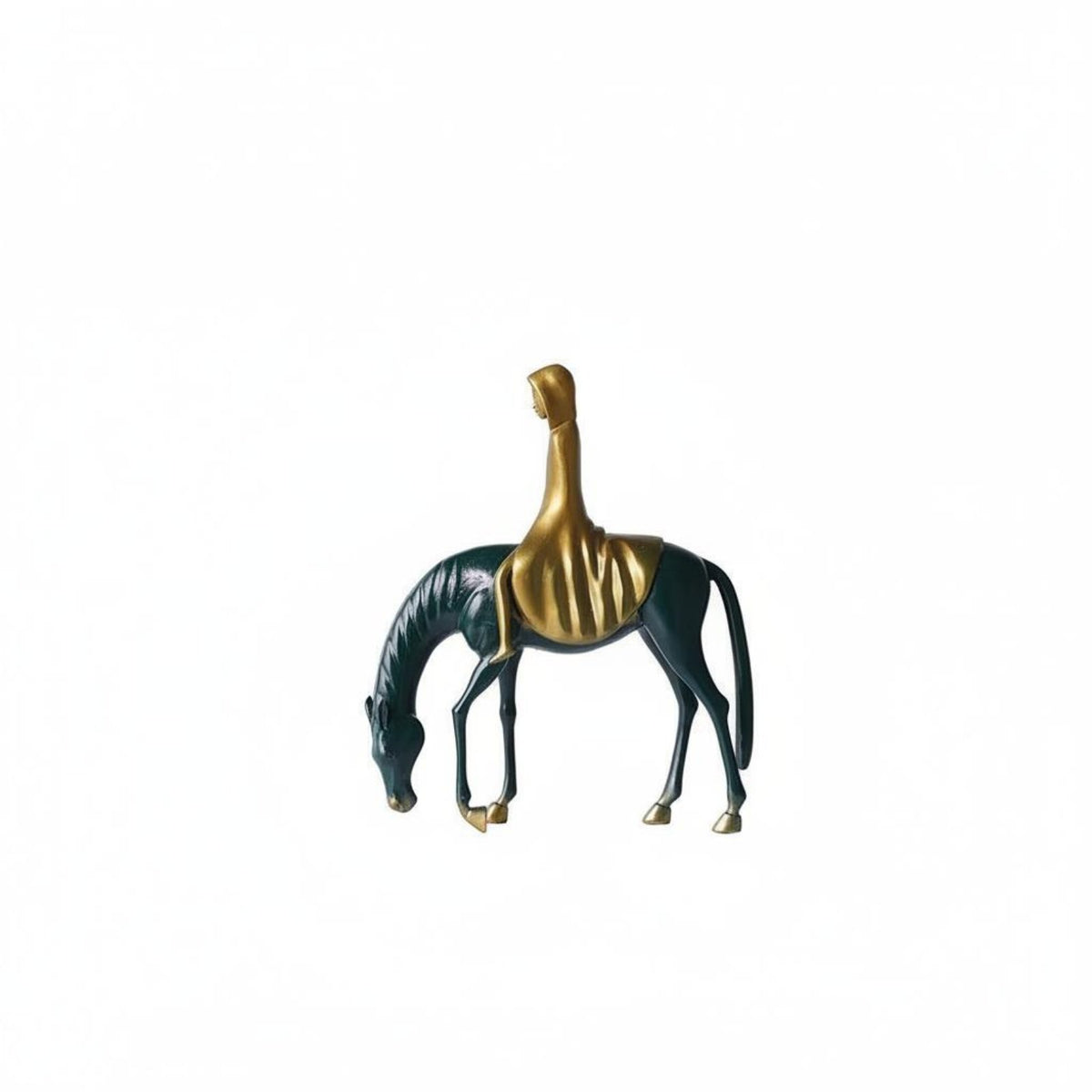 Equestrian Figurine Luxury Elegant Girl on Horse Sculpture Modern Minimalist Equestrian Decor Statue for Living Room, Study, Office