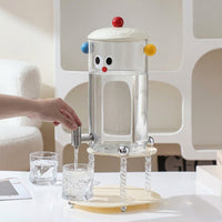 Beverage Dispenser with Cartoon Fruit-Infusion Container, Iced Tea Drink Dispenser with Stand for Party and Cold Water Use