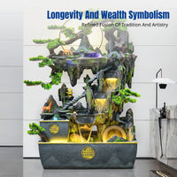 Rockery Water Feature Decor, Circulating Fish Pond, Floor Feng Shui for Villa, Balcony, Living Room