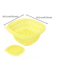 Flexible Collapsible Ice Facial Basin Hexagonal Grid Portable Cold Treatment Basin Loop Handle Foldable Silicone Face Bowl Space-Saving