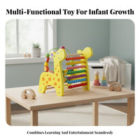 Multi-Functional Toddler Bead Maze Toy Hand-Eye Coordination Wooden Bead Maze Develops Fine Movement Skills for Children 1-3 Years