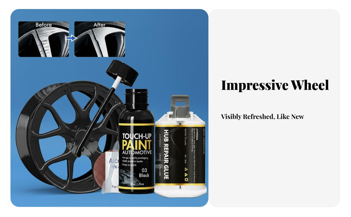 Alloy Wheel Scratch Repair Kit Easy Application Wheel Scratch Repair Kit Fast-Quick-Setting Formula Car Rim Paint Pen for Drivers, Garage, Home