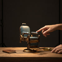 Barber Chair Model Vintage-Style Miniature Barber Chair Retro Collectible for Barbers, Bookshelf, Office Desk