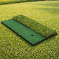 Golf Practice Mat, Home/Yard/Indoor, Simulator Compatible, 10cm Thick EVA, Double Turf Design, with Tee Holder