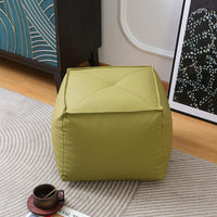 Soft Leather-Like Surface Upholstered Footrest Cube Multi-Functional Square Beanbag Stool Comfortable Pouf Ottoman Modern Design for Closedice Workers, Homeowners, Living Room, Entryway, By the Sofa, Playroom