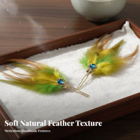 Traditional Chinese Attire Feather Hair Accessory Feathers Feather Hairpin Elegant Design Traditional Chinese Attire Headdress Pin for Women, Girls