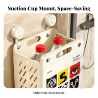 Large Capacity Suction Cup Laundry Basket Space Saving Foldable Laundry Basket Artistic Print for Families, Kids, Bedroom, Closet, Dorm Room