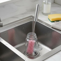 Silicone Bottle Brush Scratch Semi-Automatic Bottle Cleaner Easy to Clean Long Handle Cup Scrubber for Infants, Kitchen