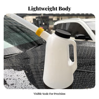 Easy to Read Markings Plastic Oil Can with Flexible Spout Sturdy Plastic Oil Jug with Spout Leakproof Design for Mechanics, DIY Enthusiasts