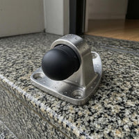 Brushed Metal Triangular Door Stopper Impact Protection Stainless Steel Door Stopper Installation Screws Home Hardware Rounded Edges