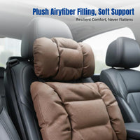 Genuine Leather Car Headrest, Breathable Neck Pillow, Universal All-Season Support