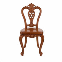 Dollhouse Chair with Carved Backrest Ornate Miniature Backrest Chair Micro for Collectors