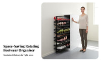 Double-Sided Rotating Shoe Cabinet Space Saving Pull-out Shoe Rack Large Capacity Easy Retrieval for Apartment Dwellers, Families, Homeowners, Under Stairs, Small Areas, Entryway, Hallway