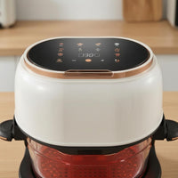 Oil Free Large Glass Air Fryer Adjustable Temperature Air Fryer 60-Minute Timer Kitchen Appliance Portable for Visible-Window Cooking