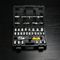 Ratchet and Socket Set Organized Socket Wrench Toolkit Strong Grip Mechanics Tool Set with Hard Shell Case for Amateur Mechanics, Garage, Workshop