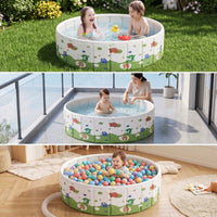 Easy to Store Children's Pool with Drain Hose Portable Foldable Pool Compact Non-Slip for Toddlers, Garden