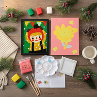 DIY Christmas Pulp Painting Kit for Kids and Adults, Handmade Craft Set with Frame